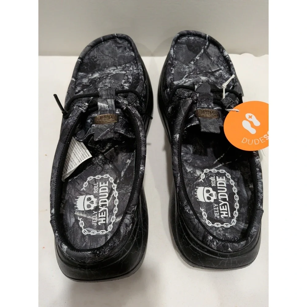 Hey Dude x Jelly Roll Wally Realtree Edge Camo Men's 10 Black Slip On Shoes